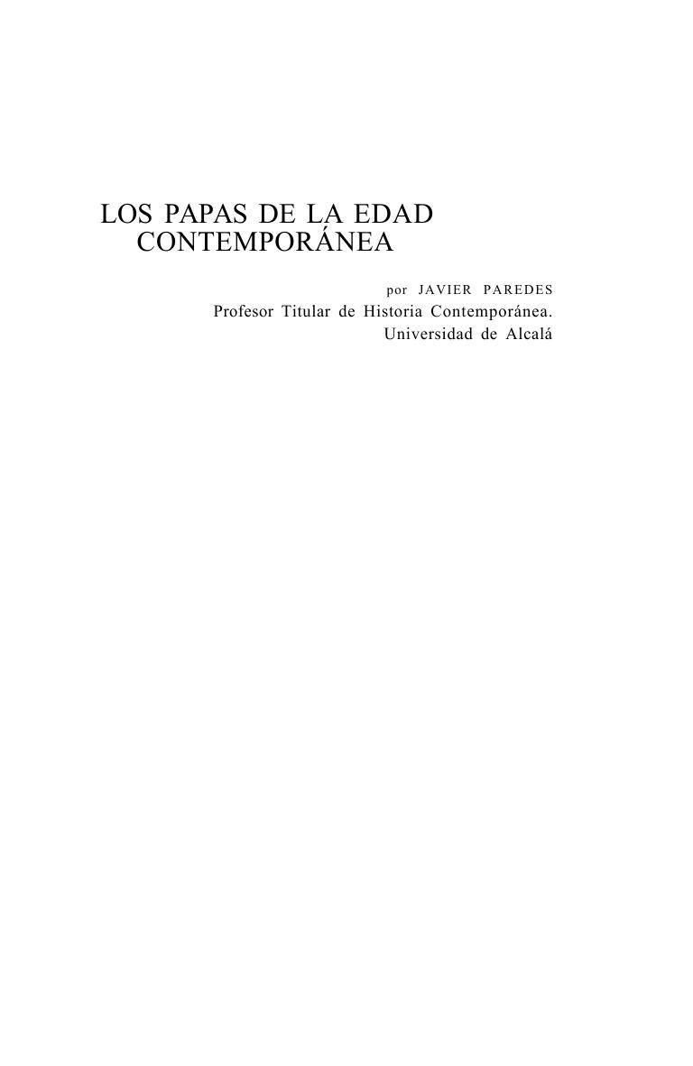 Diccionario de los Papas y Concilios. Tomo III. Edad Contemporanea